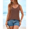 imageBTFBM Sweater Vest Women 2026 Spring Summer Sleeveless V Neck Ribbed Knit Basic Loose Fit Tank Tops Vacation OutfitsBrown