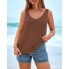 imageBTFBM Sweater Vest Women 2026 Spring Summer Sleeveless V Neck Ribbed Knit Basic Loose Fit Tank Tops Vacation OutfitsBrown