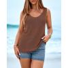 imageBTFBM Sweater Vest Women 2026 Spring Summer Sleeveless V Neck Ribbed Knit Basic Loose Fit Tank Tops Vacation OutfitsBrown