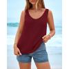 imageBTFBM Sweater Vest Women 2026 Spring Summer Sleeveless V Neck Ribbed Knit Basic Loose Fit Tank Tops Vacation OutfitsBurgundy