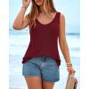 imageBTFBM Sweater Vest Women 2026 Spring Summer Sleeveless V Neck Ribbed Knit Basic Loose Fit Tank Tops Vacation OutfitsBurgundy
