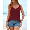 imageBTFBM Sweater Vest Women 2026 Spring Summer Sleeveless V Neck Ribbed Knit Basic Loose Fit Tank Tops Vacation OutfitsBurgundy