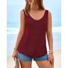 imageBTFBM Sweater Vest Women 2026 Spring Summer Sleeveless V Neck Ribbed Knit Basic Loose Fit Tank Tops Vacation OutfitsBurgundy