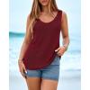 imageBTFBM Sweater Vest Women 2026 Spring Summer Sleeveless V Neck Ribbed Knit Basic Loose Fit Tank Tops Vacation OutfitsBurgundy