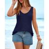 imageBTFBM Sweater Vest Women 2026 Spring Summer Sleeveless V Neck Ribbed Knit Basic Loose Fit Tank Tops Vacation OutfitsNavy Blue