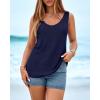 imageBTFBM Sweater Vest Women 2026 Spring Summer Sleeveless V Neck Ribbed Knit Basic Loose Fit Tank Tops Vacation OutfitsNavy Blue