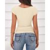 imageBTFBM T Shirts for Women Square Neck Crop Tops 2025 Spring Trendy Fashion Going Out Workout Y2k Clothes Summer OutfitsBeige