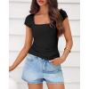 imageBTFBM T Shirts for Women Square Neck Crop Tops 2025 Spring Trendy Fashion Going Out Workout Y2k Clothes Summer OutfitsBlack