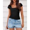 imageBTFBM T Shirts for Women Square Neck Crop Tops 2025 Spring Trendy Fashion Going Out Workout Y2k Clothes Summer OutfitsBlack