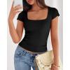 imageBTFBM T Shirts for Women Square Neck Crop Tops 2025 Spring Trendy Fashion Going Out Workout Y2k Clothes Summer OutfitsBlack