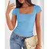imageBTFBM T Shirts for Women Square Neck Crop Tops 2025 Spring Trendy Fashion Going Out Workout Y2k Clothes Summer OutfitsLight Blue