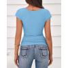 imageBTFBM T Shirts for Women Square Neck Crop Tops 2025 Spring Trendy Fashion Going Out Workout Y2k Clothes Summer OutfitsLight Blue