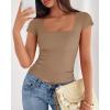imageBTFBM T Shirts for Women Square Neck Crop Tops 2025 Spring Trendy Fashion Going Out Workout Y2k Clothes Summer OutfitsLight Khaki
