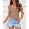 imageBTFBM T Shirts for Women Square Neck Crop Tops 2025 Spring Trendy Fashion Going Out Workout Y2k Clothes Summer OutfitsLight Khaki