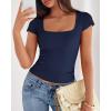 imageBTFBM T Shirts for Women Square Neck Crop Tops 2025 Spring Trendy Fashion Going Out Workout Y2k Clothes Summer OutfitsNavy Blue
