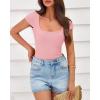 imageBTFBM T Shirts for Women Square Neck Crop Tops 2025 Spring Trendy Fashion Going Out Workout Y2k Clothes Summer OutfitsPink