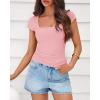imageBTFBM T Shirts for Women Square Neck Crop Tops 2025 Spring Trendy Fashion Going Out Workout Y2k Clothes Summer OutfitsPink