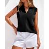 imageBTFBM Tank Top for Women 2026 Summer Satin V Neck Pleated Sleeveless Blouses Dressy Casual Work Business Casual OutfitsBlack