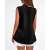 imageBTFBM Tank Top for Women 2026 Summer Satin V Neck Pleated Sleeveless Blouses Dressy Casual Work Business Casual OutfitsBlack