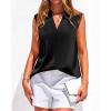 imageBTFBM Tank Top for Women 2026 Summer Satin V Neck Pleated Sleeveless Blouses Dressy Casual Work Business Casual OutfitsBlack
