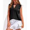imageBTFBM Tank Top for Women 2026 Summer Satin V Neck Pleated Sleeveless Blouses Dressy Casual Work Business Casual OutfitsBlack
