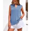 imageBTFBM Tank Top for Women 2026 Summer Satin V Neck Pleated Sleeveless Blouses Dressy Casual Work Business Casual OutfitsBlue
