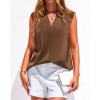imageBTFBM Tank Top for Women 2026 Summer Satin V Neck Pleated Sleeveless Blouses Dressy Casual Work Business Casual OutfitsBrown