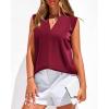 imageBTFBM Tank Top for Women 2026 Summer Satin V Neck Pleated Sleeveless Blouses Dressy Casual Work Business Casual OutfitsBurgundy