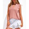 imageBTFBM Tank Top for Women 2026 Summer Satin V Neck Pleated Sleeveless Blouses Dressy Casual Work Business Casual OutfitsGrey Pink