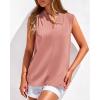 imageBTFBM Tank Top for Women 2026 Summer Satin V Neck Pleated Sleeveless Blouses Dressy Casual Work Business Casual OutfitsGrey Pink