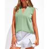 imageBTFBM Tank Top for Women 2026 Summer Satin V Neck Pleated Sleeveless Blouses Dressy Casual Work Business Casual OutfitsSage Green