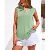 imageBTFBM Tank Top for Women 2026 Summer Satin V Neck Pleated Sleeveless Blouses Dressy Casual Work Business Casual OutfitsSage Green