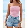 imageBTFBM Tube Tops for Women Spring Summer 2026 Backless Fitted Floral Embroidery Going Out Bandeau Top Beach VacationPink