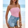 imageBTFBM Tube Tops for Women Spring Summer 2026 Backless Fitted Floral Embroidery Going Out Bandeau Top Beach VacationPink