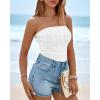imageBTFBM Tube Tops for Women Spring Summer 2026 Backless Fitted Floral Embroidery Going Out Bandeau Top Beach VacationWhite