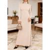 imageBTFBM Womens Dresses Long Sleeve Turtle Neck Stretchy Knit Long Maxi Semi Formal Party Fall Wedding Guest Dress 2025Apricot