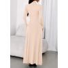 imageBTFBM Womens Dresses Long Sleeve Turtle Neck Stretchy Knit Long Maxi Semi Formal Party Fall Wedding Guest Dress 2025Apricot