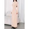 imageBTFBM Womens Dresses Long Sleeve Turtle Neck Stretchy Knit Long Maxi Semi Formal Party Fall Wedding Guest Dress 2025Apricot