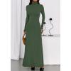 imageBTFBM Womens Dresses Long Sleeve Turtle Neck Stretchy Knit Long Maxi Semi Formal Party Fall Wedding Guest Dress 2025Army Green