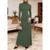 imageBTFBM Womens Dresses Long Sleeve Turtle Neck Stretchy Knit Long Maxi Semi Formal Party Fall Wedding Guest Dress 2025Army Green