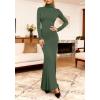 imageBTFBM Womens Dresses Long Sleeve Turtle Neck Stretchy Knit Long Maxi Semi Formal Party Fall Wedding Guest Dress 2025Army Green