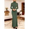 imageBTFBM Womens Dresses Long Sleeve Turtle Neck Stretchy Knit Long Maxi Semi Formal Party Fall Wedding Guest Dress 2025Army Green