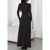 imageBTFBM Womens Dresses Long Sleeve Turtle Neck Stretchy Knit Long Maxi Semi Formal Party Fall Wedding Guest Dress 2025Black
