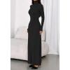 imageBTFBM Womens Dresses Long Sleeve Turtle Neck Stretchy Knit Long Maxi Semi Formal Party Fall Wedding Guest Dress 2025Black