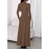 imageBTFBM Womens Dresses Long Sleeve Turtle Neck Stretchy Knit Long Maxi Semi Formal Party Fall Wedding Guest Dress 2025Brown