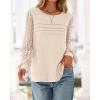 imageBTFBM Womens Long Sleeve Shirts Dressy Lace Fall Tops 2025 Trendy Business Casual TShirts Cute Work Outfits BlousesBeige