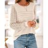 imageBTFBM Womens Long Sleeve Shirts Dressy Lace Fall Tops 2025 Trendy Business Casual TShirts Cute Work Outfits BlousesBeige