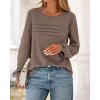 imageBTFBM Womens Long Sleeve Shirts Dressy Lace Fall Tops 2025 Trendy Business Casual TShirts Cute Work Outfits BlousesBrown Grey