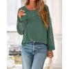 imageBTFBM Womens Long Sleeve Shirts Dressy Lace Fall Tops 2025 Trendy Business Casual TShirts Cute Work Outfits BlousesDark Green