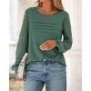 imageBTFBM Womens Long Sleeve Shirts Dressy Lace Fall Tops 2025 Trendy Business Casual TShirts Cute Work Outfits BlousesDark Green